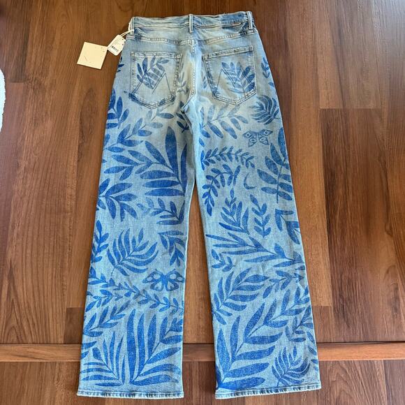NWT MOTHER SUPERIOR The Lasso Sneak Jean in Pressed Leaves Wash Sz 30 Wide Leg - Picture 11 of 12